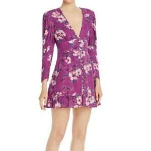 Rahi Pure Wren Reese Floral V-Neck Mini Dress Women's Size XSmall